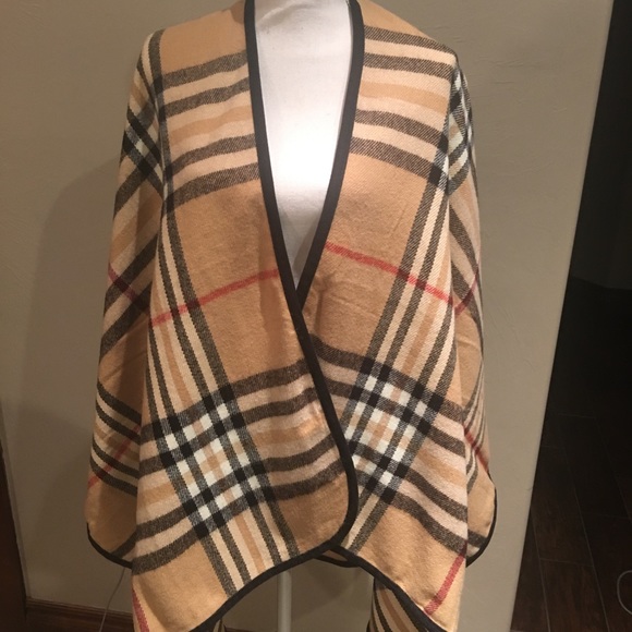 ROI Jackets & Blazers - NWOT Beautiful Classic Plaid Cashmere Cape